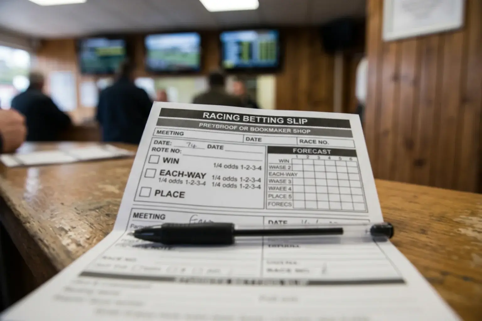 Betting slip showing various horse racing bet types and selections